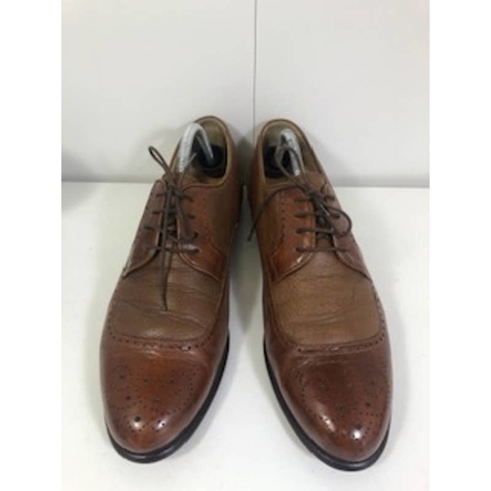 Davanzati Leather Almond Toe Lace-Up Calf Oxford Dress Shoes Brown Mens US 10